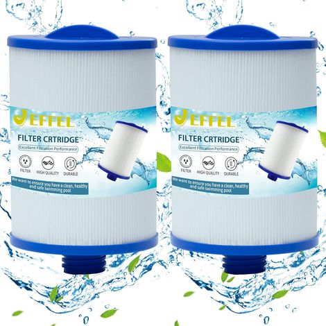 Lot de 2 - Filtre de spa - Cartouche PWW50 - Compatible Unicel Filbur Waterway - Filtration haute capacité pour piscine et jacuzzi - Blanc - 15x24,1cm (1/5)