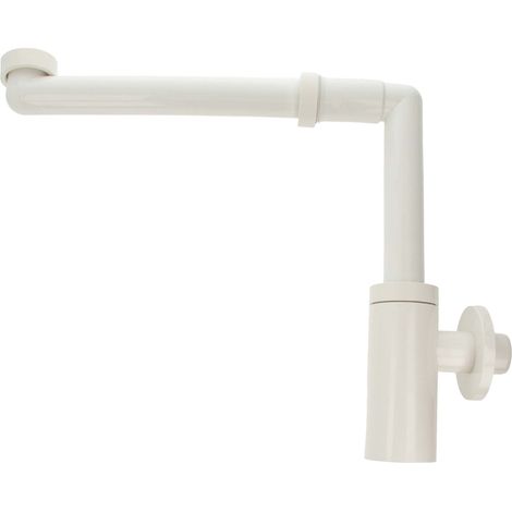 tecuro DESIGN Raumspar Flaschen-Geruchsverschluss 1 1/4 Zoll x Ø 32 mm, Kunstoff ABS weiß glänzend (RAL 9010) (1/4)