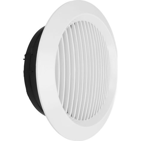 Beyamis Grille d'aération ronde de 200 mm en plastique ABS, à persiennes droites, pour salle de bain, cuisine ou bureau (blanc). (1/5)