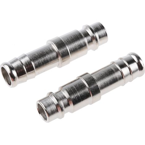 Rs Pro – Raccord rapide pneumatique mâle 10mm – Tuyau cannelé – Acier nickelé – Pression max 35 bar – Pack de 5 unités (1/2)