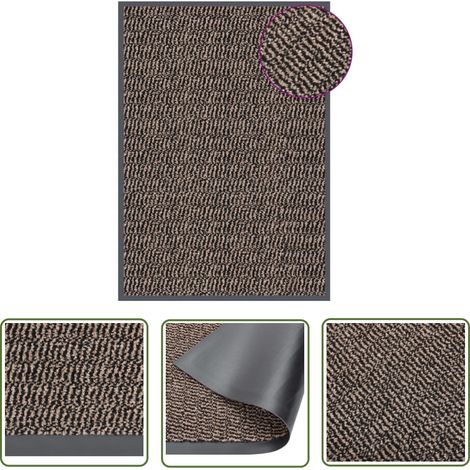 The Living Store Paillasson touffeté 40x60 cm Marron foncé - Tapis D'entrée - Paillasson Intérieur - Matelas D'accueil - Tapis Absorbant - Décoration Entrée (1/5)