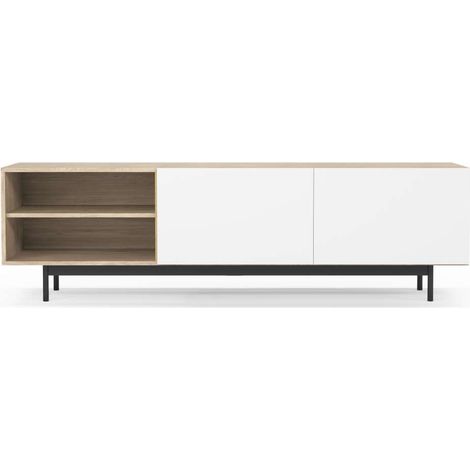 Mueble bajo televisión Md-608-1 en color roble/blanco, 52cm(alto) 180cm(ancho) 43cm(largo) (1/4)