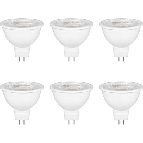 Ampoule GU5.3 LED 5W Spot, Blanc Neutre 4000K, Équivalent 35W 50W Halogène, 500LM, AC/DC 12V, 120° Angle, GU5.3 Base à 2 Broches, Non-dimmable, LED Spot MR16 Lampe Réflecteur, lot de 6 (1/5)
