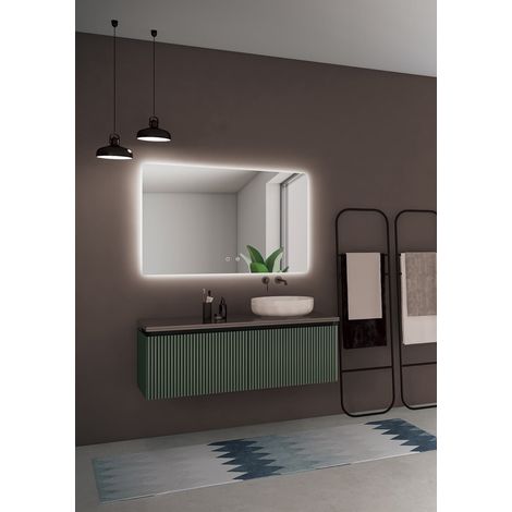Miroir de salle de bain carré rétroéclairé  Modèle ITALIA 100x80 [ LEDIMEX® ] (1/2)