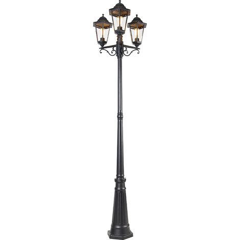 QAZQA Lanterna havana - Classico - Vetro,Alluminio - Nero - Oblungo Max. 3 x Watt