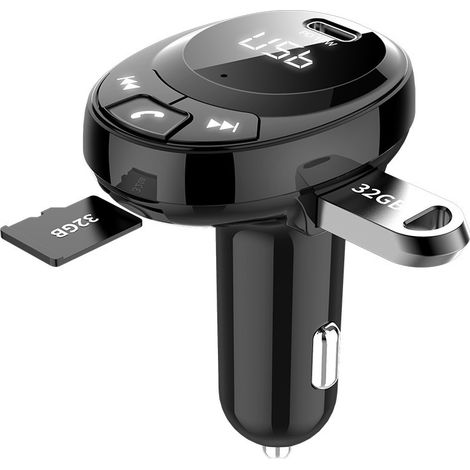 Lecteur MP3 Bluetooth BT09 pour voiture avec double port USB, chargeur intelligent, compatible Bluetooth 5.0 et charge rapide PD 18 W – Noir (1/3)