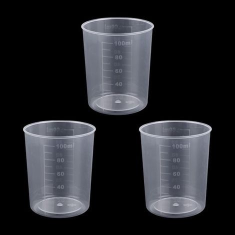 Set di 3 misurini per riso, compatibili con cuociriso, in plastica trasparente da 100 ml, per misurare ingredienti secchi e liquidi in cucina. (1/5)