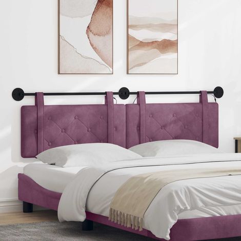Cabecero colgante Con luz LED Morado Terciopelo