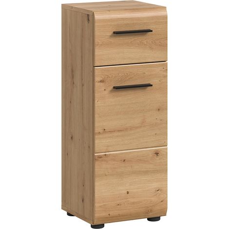 Badezimmer Unterschrank mit 30 cm Breite in Eiche, 1 Schublade & 1 Tür - IGGESUND-158 (1/5)