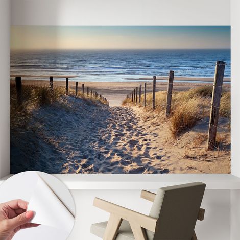 Carta da parati autoadesiva - impermeabile - murale da parete - decorazione murale - Sentiero sulla spiaggia 104x70 cm (1/5)