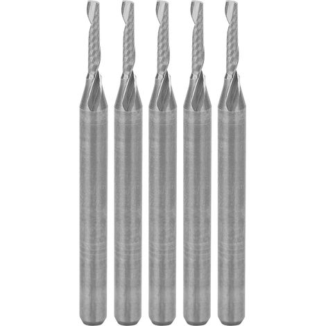 5 fraises à une seule lèvre, fraises hélicoïdales à queue droite, 3,175x1,5x8x38mm, pour fraisage de précision, lot de 5 pièces (1/5)