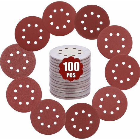 Sandpaper, Sanding Discs, 100Pcs 125mm Discs, 10 Sheets Per Grit, Random Orbit Sander Pads, for Oscillating Multi Tool - F1602000101 (1/4)