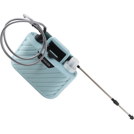 Pulvérisateur électrique pour plantes, alimenté par batterie, 5 L, avec 3 buses, lance rétractable et bandoulière réglable. Idéal pour le jardin et la pelouse (bleu). (1/5)