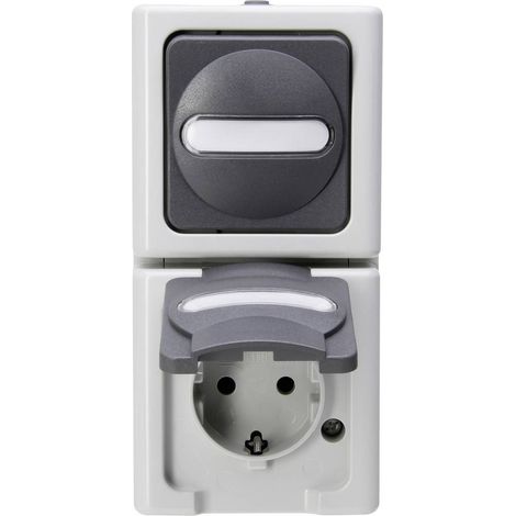 Interrupteur et prise Kopp 130856009 BlueElectric gris