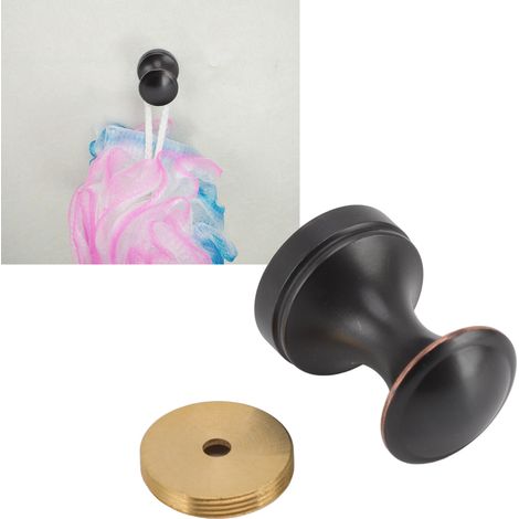 Crochet simple en cuivre massif pour salle de bain, hôtel, à fixer derrière une porte ou un mur d'entrée patère sculptée, noir antique (1/5)