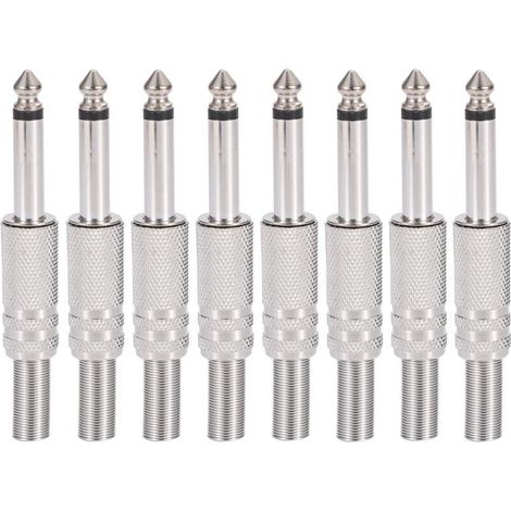 Stück 6,35-mm-TS-Mono-Audiostecker (1/4"), Lötanschluss für Lautsprecher-/Gitarren-/Mikrofonkabel (1/5)