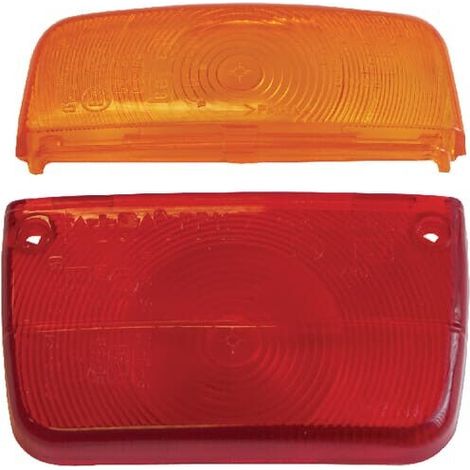 Cabochon - 100 mm x 105 mm - Carré - Rouge Transparent Et Ambre Jaune - Pour Feux Arrière Indicateur De Direction Et Feu Stop - 1 Pièce