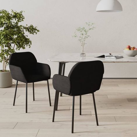 Sedie da Pranzo 2 pz Nere in Velluto vidaXL 458125 (1/5)