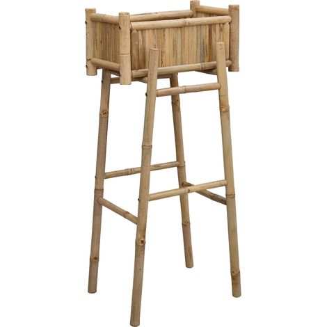 Jardín Macetero Con Soporte Natural 50 x 38 x 114 cm Bambú vidaXL