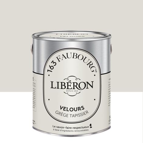 Peinture grège tapissier multisupport 2.5L – Aspect velours – Résine biosourcée – Pour murs intérieurs – Temps de séchage 2h – Liberon
