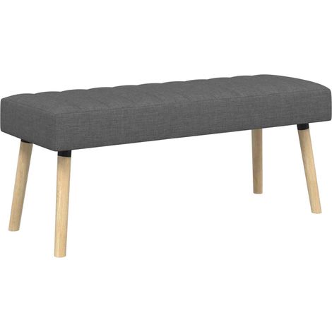 Banco con tapizado en canal Gris oscuro 110 x 40 x 46 cm Tela vidaXL