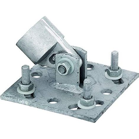 Alberts 658557 Piastra per puntello, zincata a caldo, Misura 100 x 100 mm, per Ø pali 34 mm (1/4)