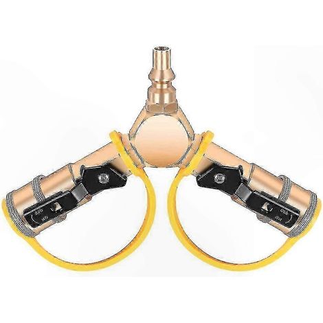 Adaptateur en Y à connexion rapide pour propane de VR de 1/4 pouce avec vanne d'arrêt et bouchon à débit total pour gaz LP bidirectionnel (1/5)