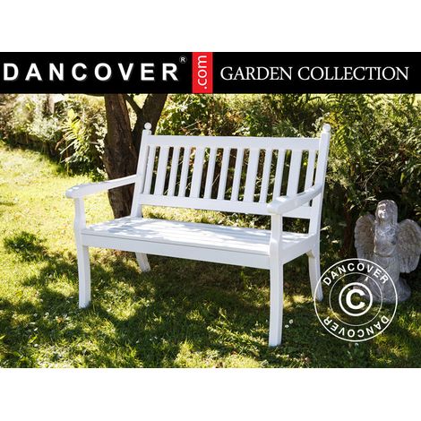 Garden Bench Hohenzollern, 2-Seater, 115 cm, White - Dancover (1/2)