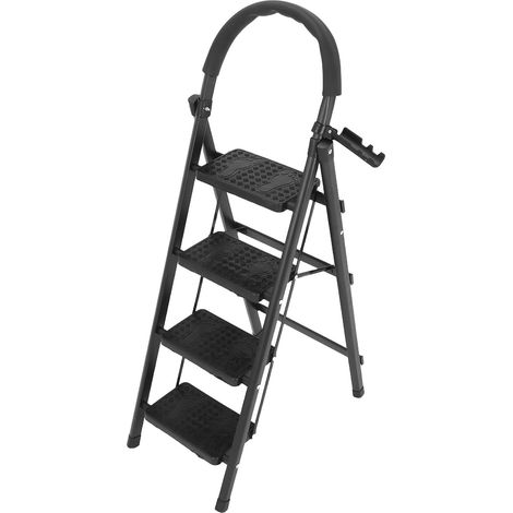 Échelle Pliante Domestique Multifonction 5 Marches, Échelle Double Usage Escabeau et Séchoir à Linge Portable Structure Renforcée Intérieur (1/5)