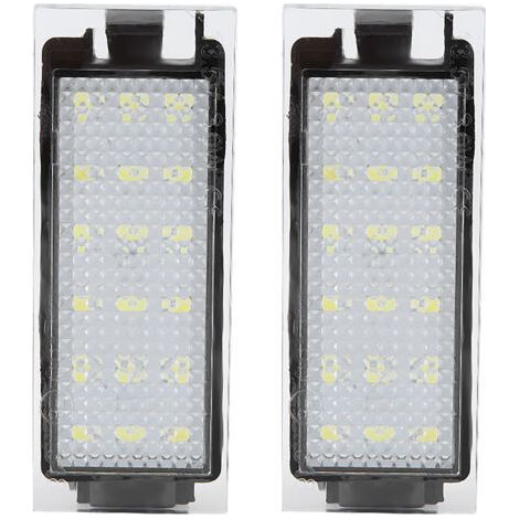Zweiteilige LED-Kennzeichenbeleuchtung mit 18 Leuchtperlen, 3 W Leistung. Direkter Ersatz für Twingo/Clio/Megane/Laguna (1/5)