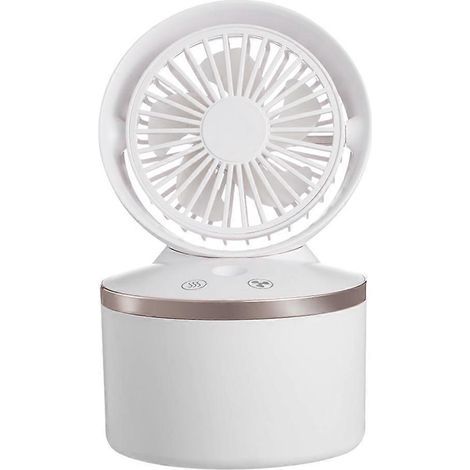 Ventilateur de bureau USB silencieux avec humidificateur intégré, mini ventilateur portable à 3 vitesses. (1/4)