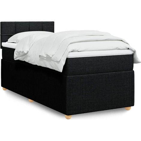 Boxspringbett mit Matratze Schwarz 90x190 cm Stoff