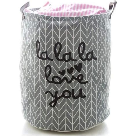 Sac à Linge Sale - Noname - 40x50cm - Coton et Lin - Gris - Pour Vêtements et Jouets (1/4)
