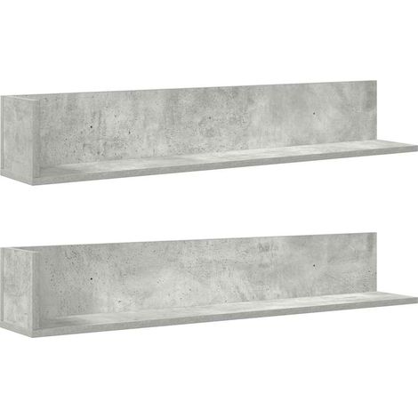 Maison Exclusive - Mensole a Muro 2pz Grigio Cemento 100x16,5x16,5cm in Truciolato