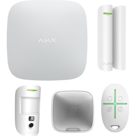 Starterkit AJAX Hub 2 + sirene exterieur blanc