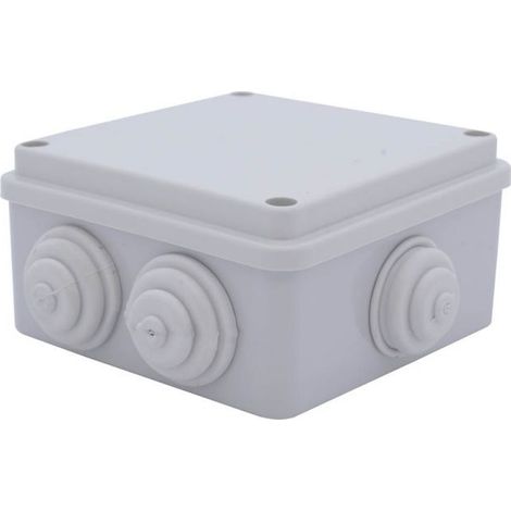 Boite de dérivation étanche IP54 100x100x50mm, en saillie, 6 entrées membranes souples
