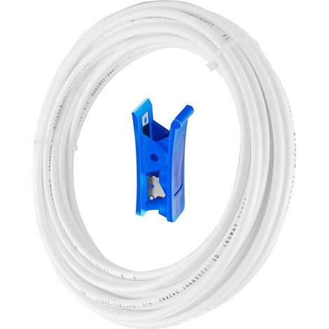 10M Universal Water Line Connection Kit Water Supply Pipe Fitting for Refrigerator Osmosis Water Filter Fitting (1/4") + Pipe Cutter (1/5)