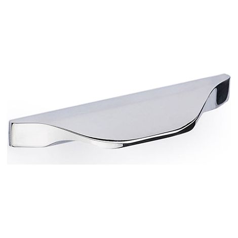 Poignée de meuble en aluminium chromé poli – Dimensions 72x8x20mm – Inserts 32mm – Pour bois dur et teck – REI