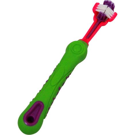 Brosse À Dents 3 Côtés Pour Animaux - Nettoyage Oral Multi-Angle Chien Et Chat - Design Ergonomique - Vert - 1 Pièce (1/5)