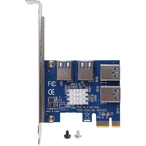 PCI-E 1x auf 16x Adapterkarte, PCI-E 1 auf 4 USB 3.0 Adapterkarte (1/5)