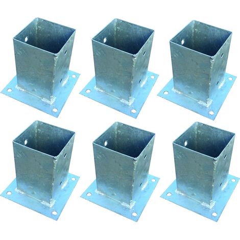6x Pfostenträger für Zaunpfosten 9x9cm zum Aufschrauben verzinkt Aufschraubhülse (1/2)
