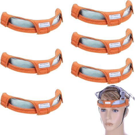 Lot de 6 bandeaux de rechange pour casque de sécurité en coton, lavable et réutilisable - Marron (1/5)