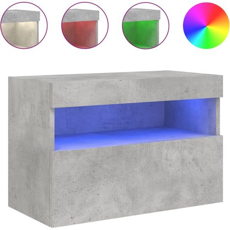 Maison Exclusive - TV-Wandschrank mit LED-Leuchten Betongrau 60x3 (1/5)