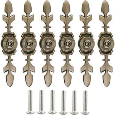 Set mit 6 schlichten Retro-Griffen mit einem Loch, 120 mm lang, geeignet für Kommoden, Schubladen und Schränke, inklusive Schrauben