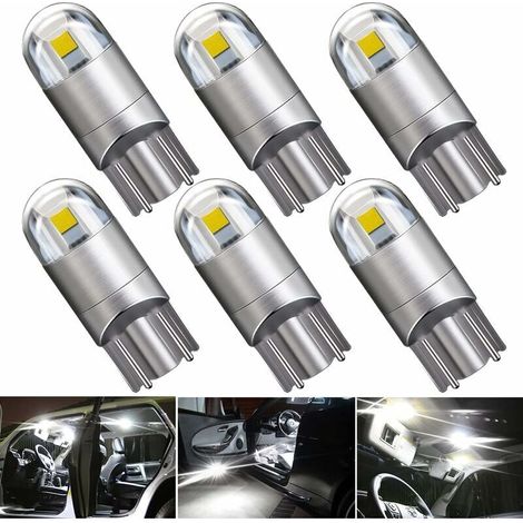 White LED Lamp 194 921 T10 W5W, LED Bulbs 3030 Chipset 2SMD 2W 12V, LED Interior Lighting Replacement Lamps for Vehicle Interior, Exterior, Dashboard, License Plate Light, etc. (1/4)