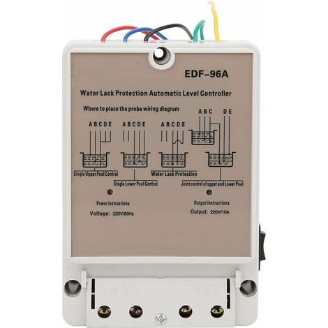 royaluxe - Contrôleur de Niveau d'Eau Automatique, Contrôle du Niveau de Liquide avec Capteur de Détection de Sonde en Acier Inoxydable 220V (1/5)