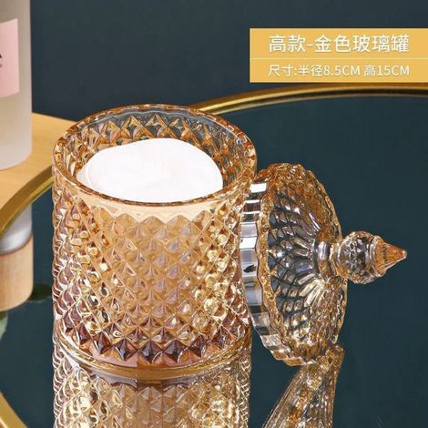 Bocal à bonbons en verre de luxe avec couvercle, boîte de rangement pour noix, objet de décoration de bureau.