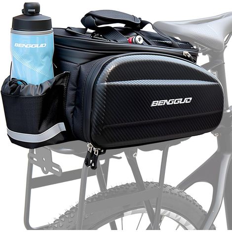 Bicycle Bag for Pannier Rack, 17L Non-Scalable Waterproof & Reflective Bicycle Pannier Rack Bag with Shoulder Straps and Multiple Compartments, Multifunctional Rear Seat Bag for Cycling (1/5)