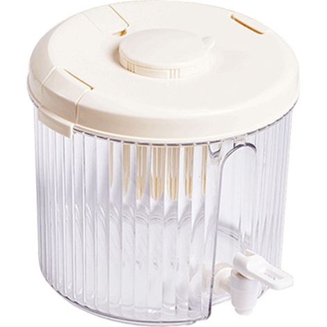 Plastic Drink Dispenser Beverage Dispenser Cold Drink Container for Fruit Teapot Lemonade Drink Containers Kitchen Home Round (1/5)