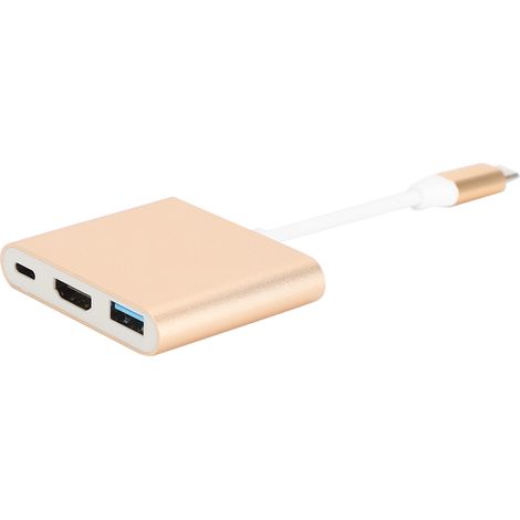 USB-Typ-C-zu-HDMI-3.1-Konverter, Gehäuse aus Aluminiumlegierung, kompakt, mit mehreren Anschlüssen, 1080p-kompatibel (Gold) (1/5)